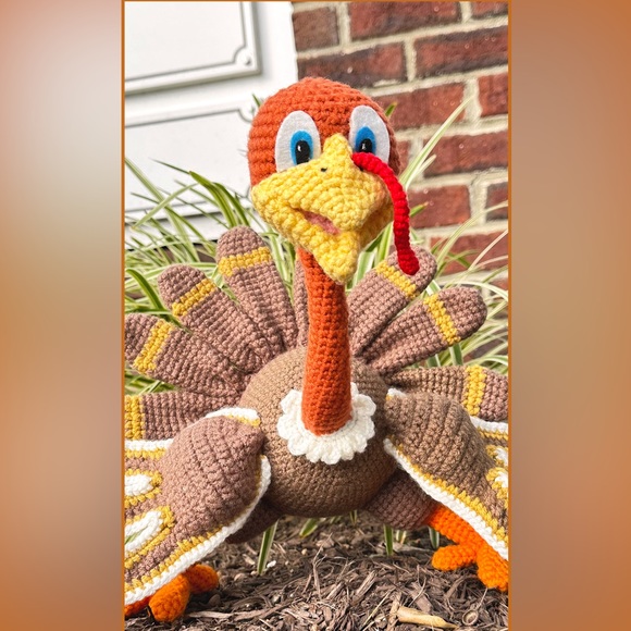 Turkey Tom Handmade Thanksgiving Fall Autumn Home Decor Wired-Frame Body - New - Picture 4 of 11